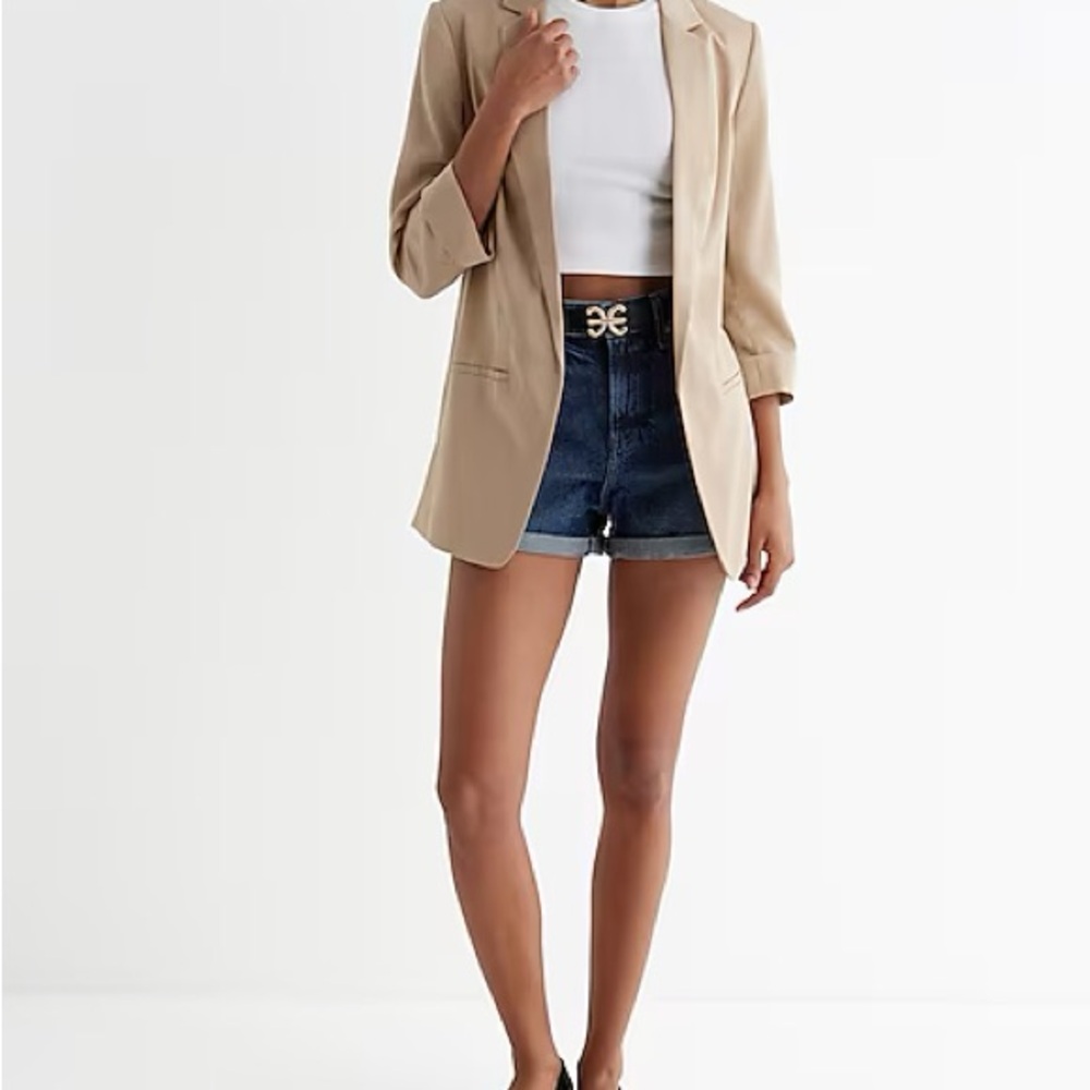 Express Midi High Rise Stretch Shorts - Picture 1 of 5